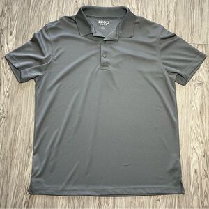 IZOD Men's Golf Grid Grey Polo Shirt Size Large Comfort Breathable Performance